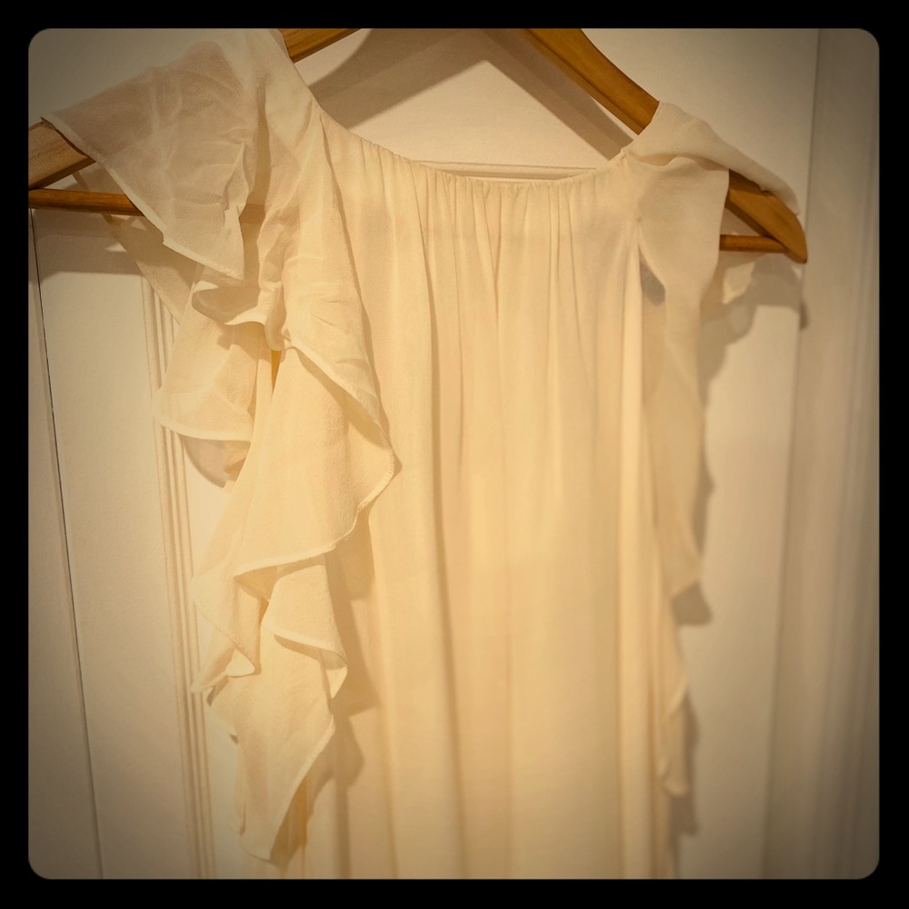BCBG MAXAZRIA Ivory Silk Chiffon Dress - NWOT